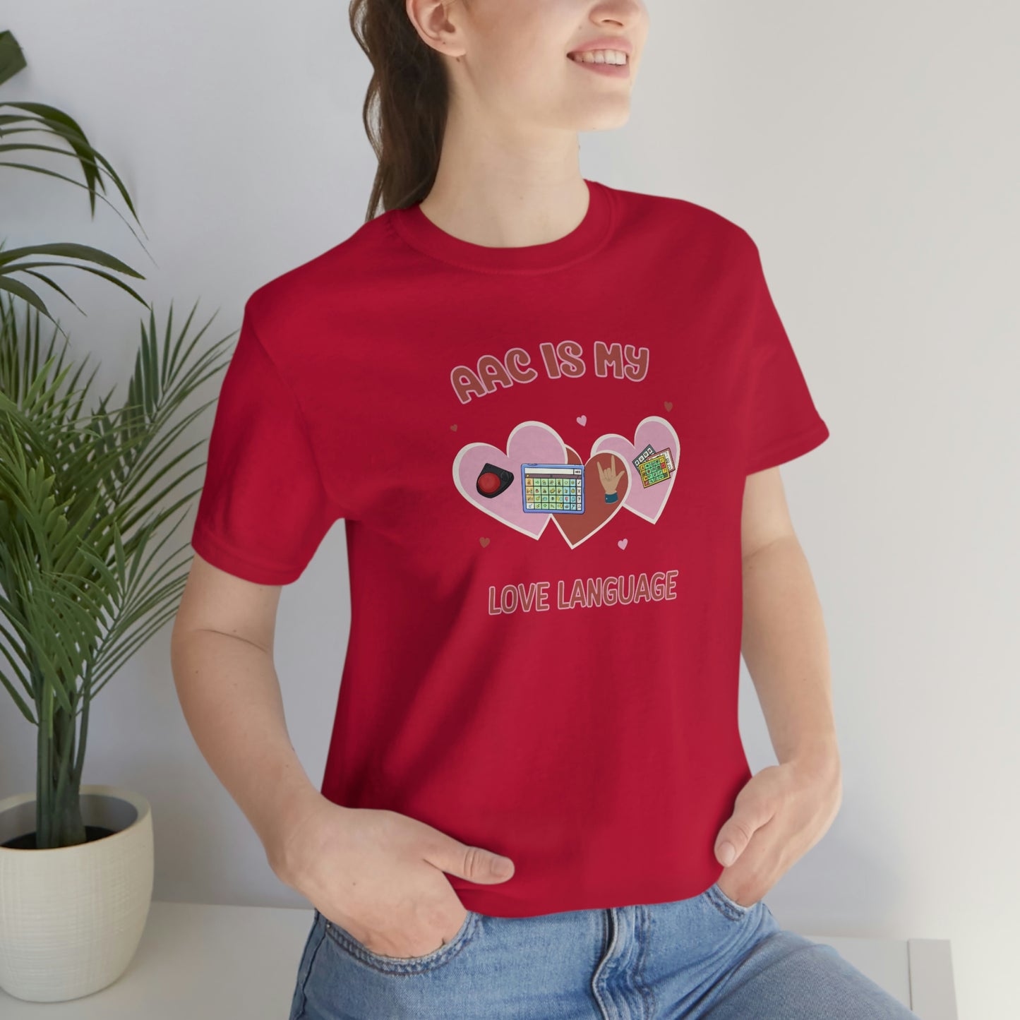 Valentine's Day AAC is My Love Language Tee Shirt for the SLP, SLPA, Educator, and Communication Champion