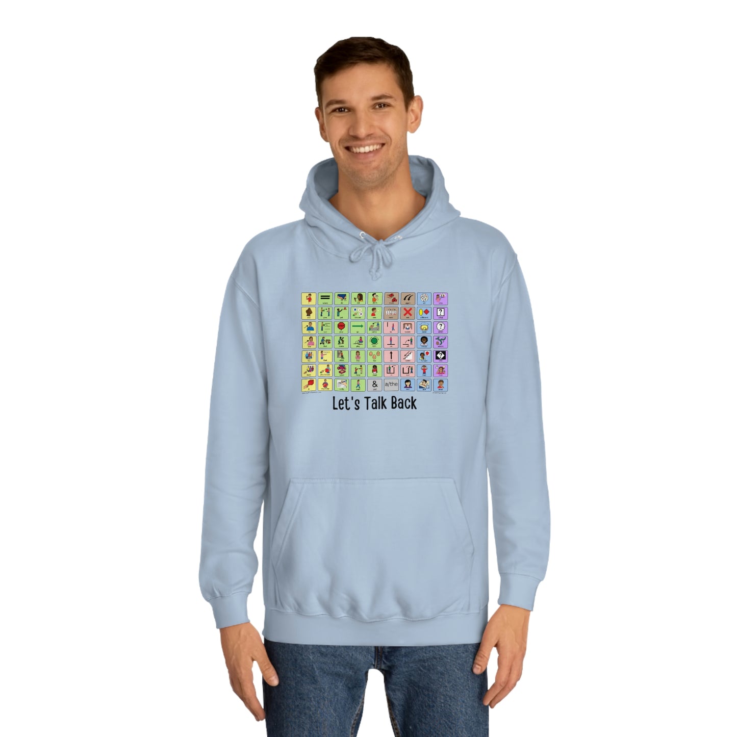Talk Back with AAC a Unisex College Hoodie