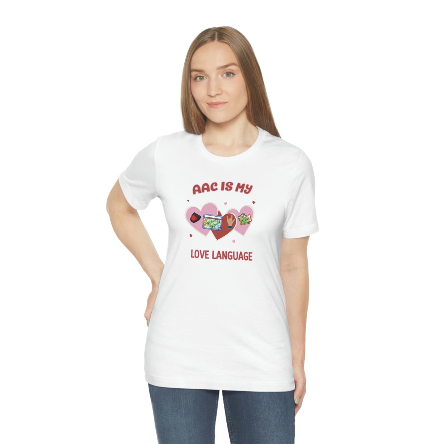 Valentine's Day AAC is My Love Language Tee Shirt for the SLP, SLPA, Educator, and Communication Champion