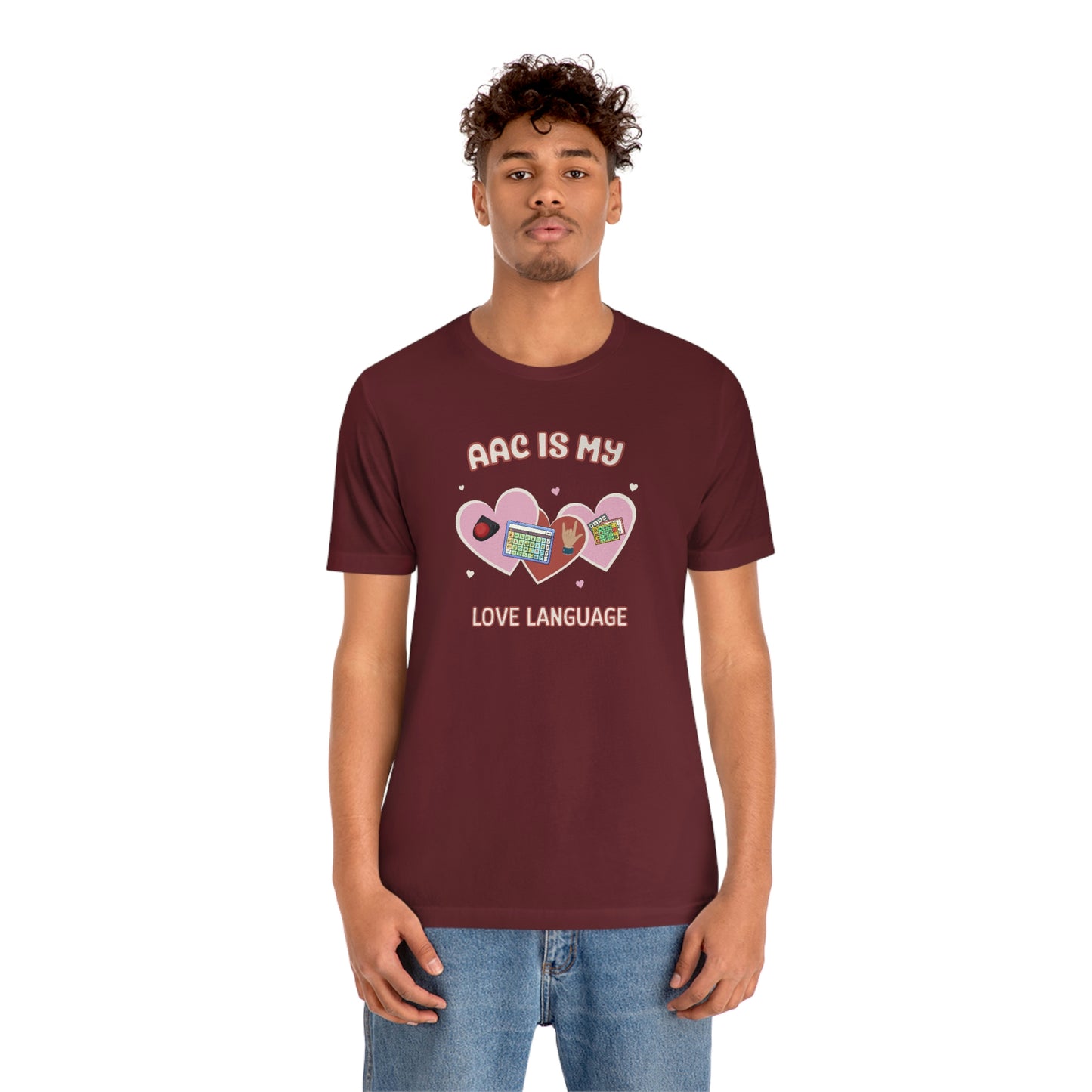 Valentine's Day AAC is My Love Language Tee Shirt for the SLP, SLPA, Educator, and Communication Champion