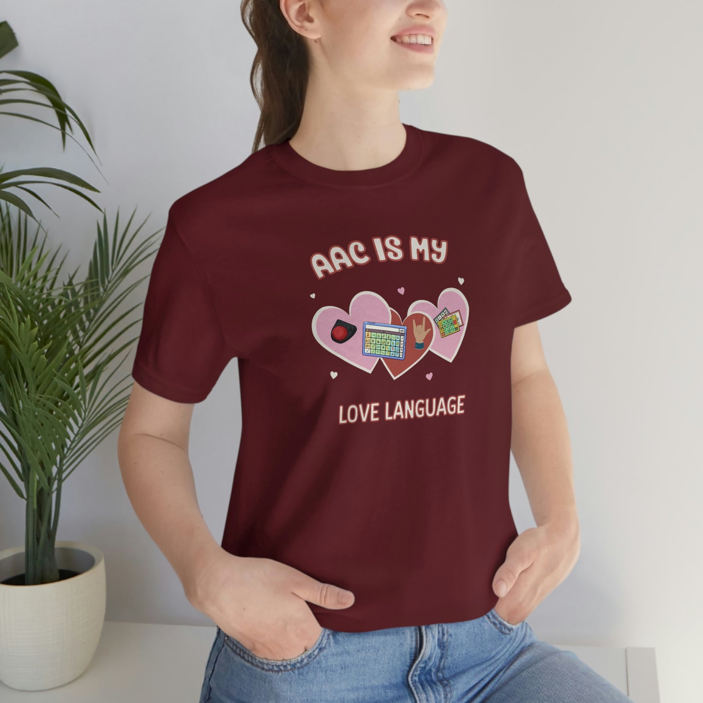Valentine's Day AAC is My Love Language Tee Shirt for the SLP, SLPA, Educator, and Communication Champion