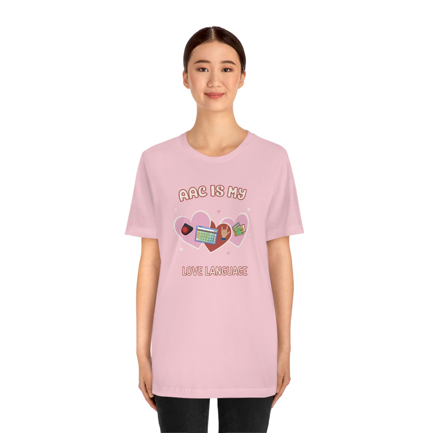 Valentine's Day AAC is My Love Language Tee Shirt for the SLP, SLPA, Educator, and Communication Champion