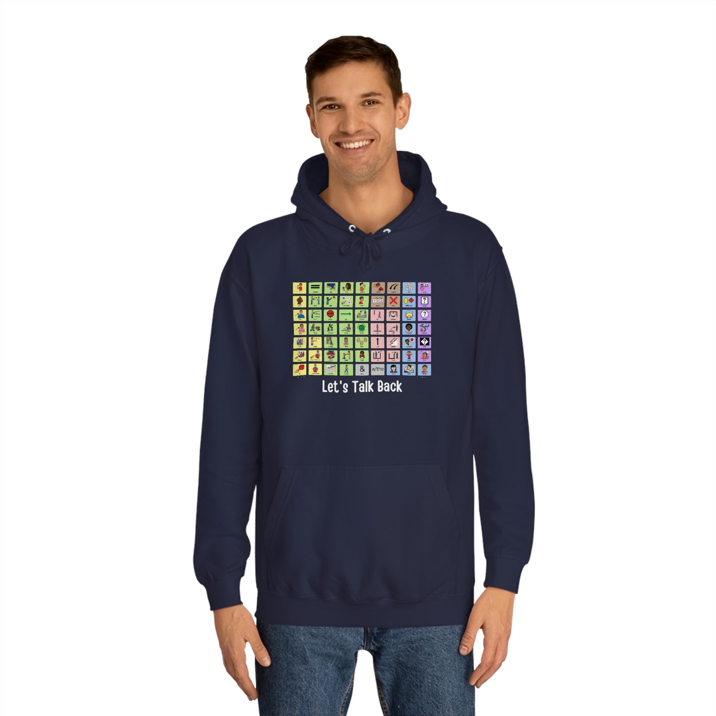 Talk Back with AAC a Unisex College Hoodie