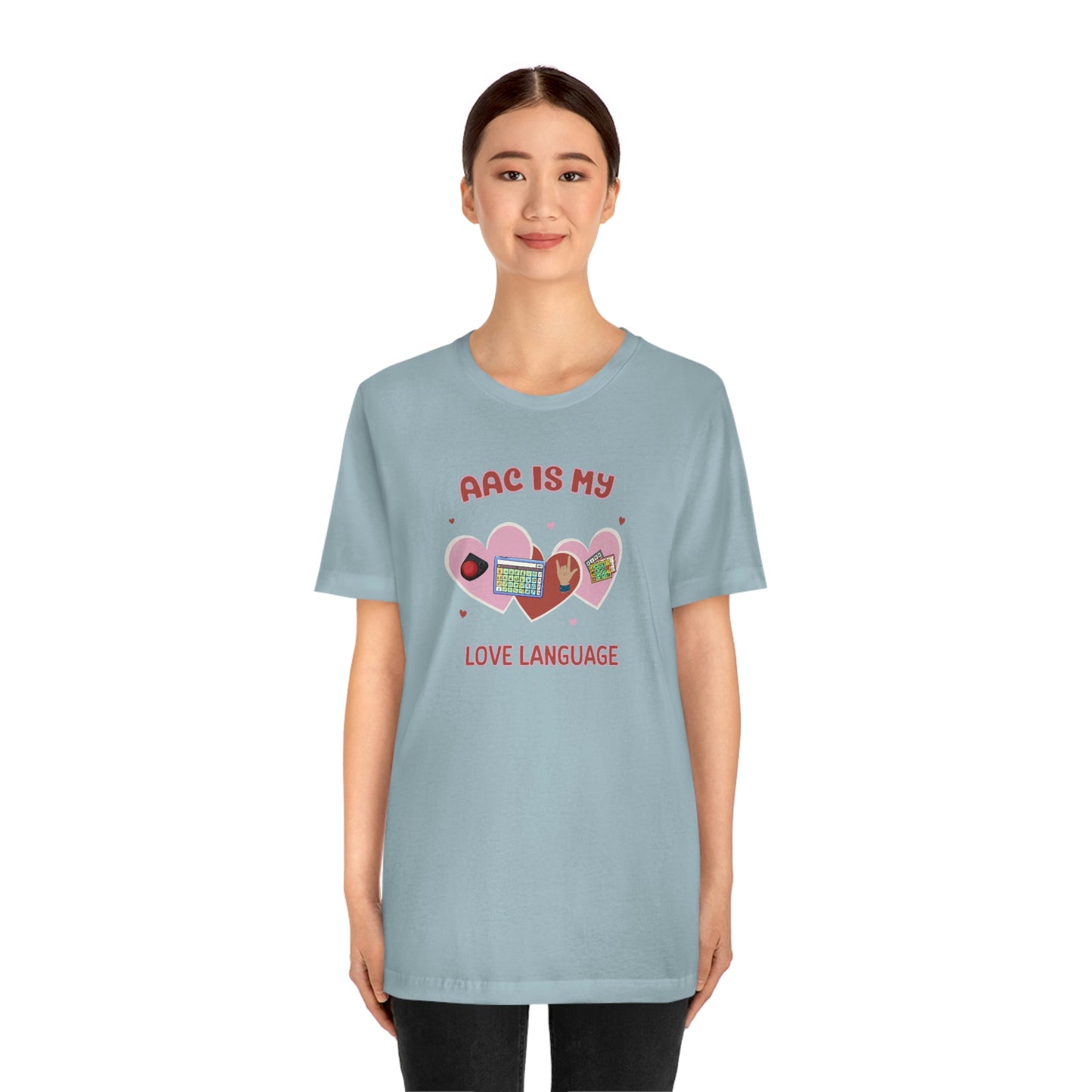 Valentine's Day AAC is My Love Language Tee Shirt for the SLP, SLPA, Educator, and Communication Champion