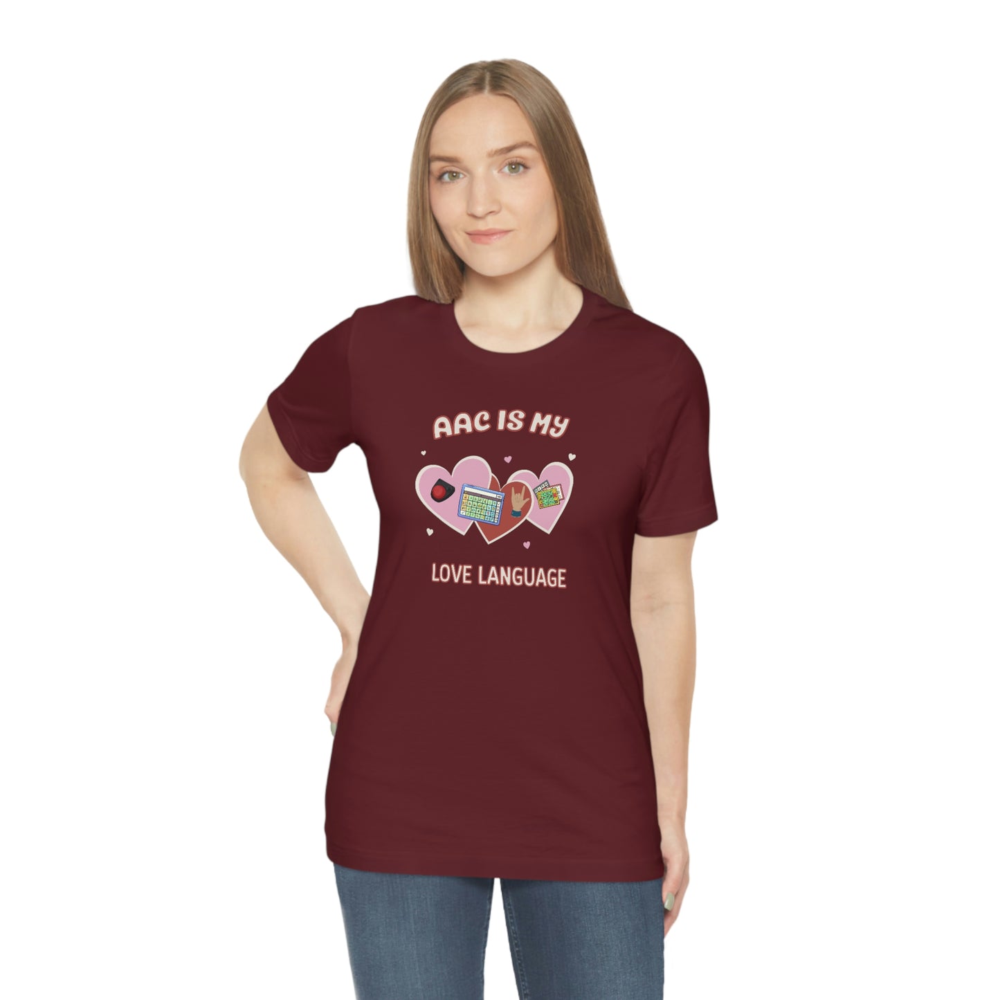 Valentine's Day AAC is My Love Language Tee Shirt for the SLP, SLPA, Educator, and Communication Champion