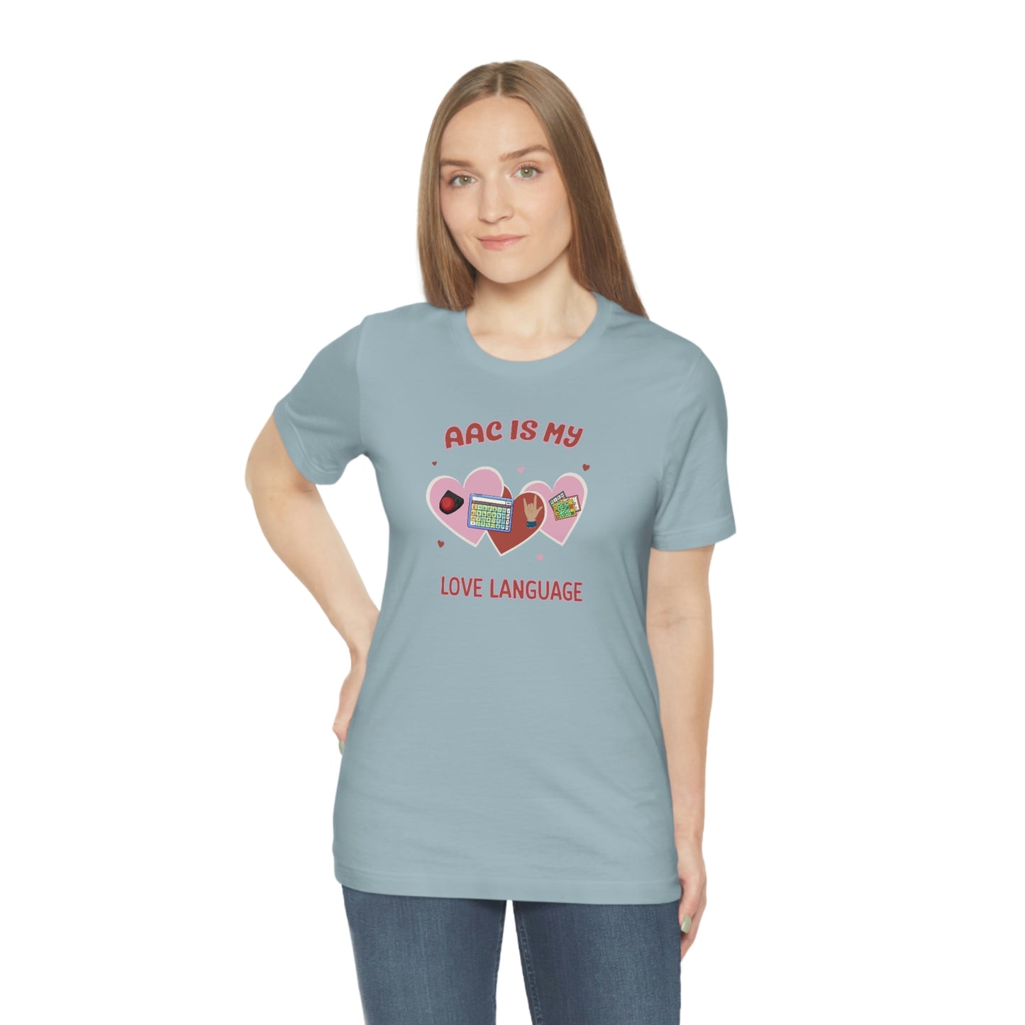 Valentine's Day AAC is My Love Language Tee Shirt for the SLP, SLPA, Educator, and Communication Champion