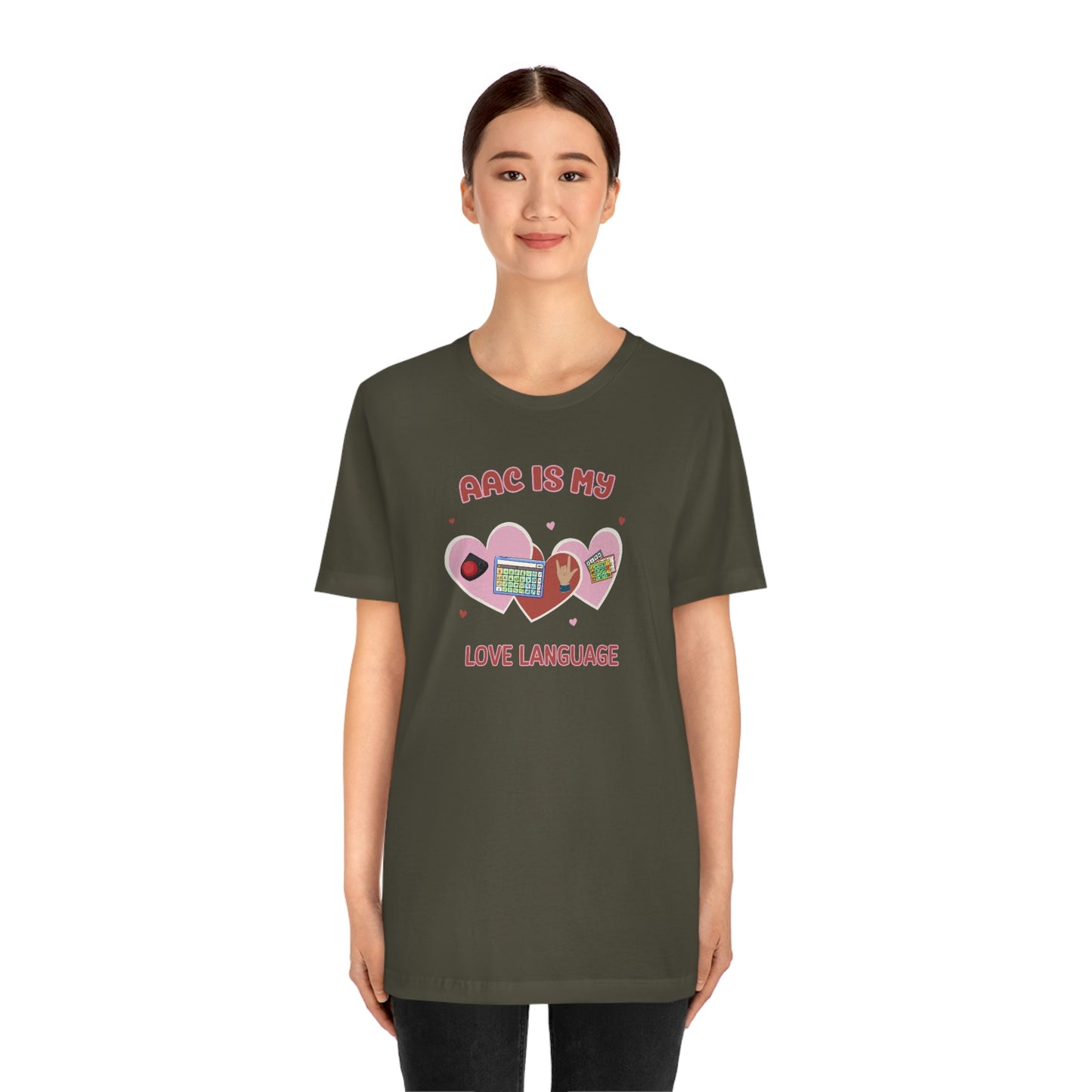 Valentine's Day AAC is My Love Language Tee Shirt for the SLP, SLPA, Educator, and Communication Champion
