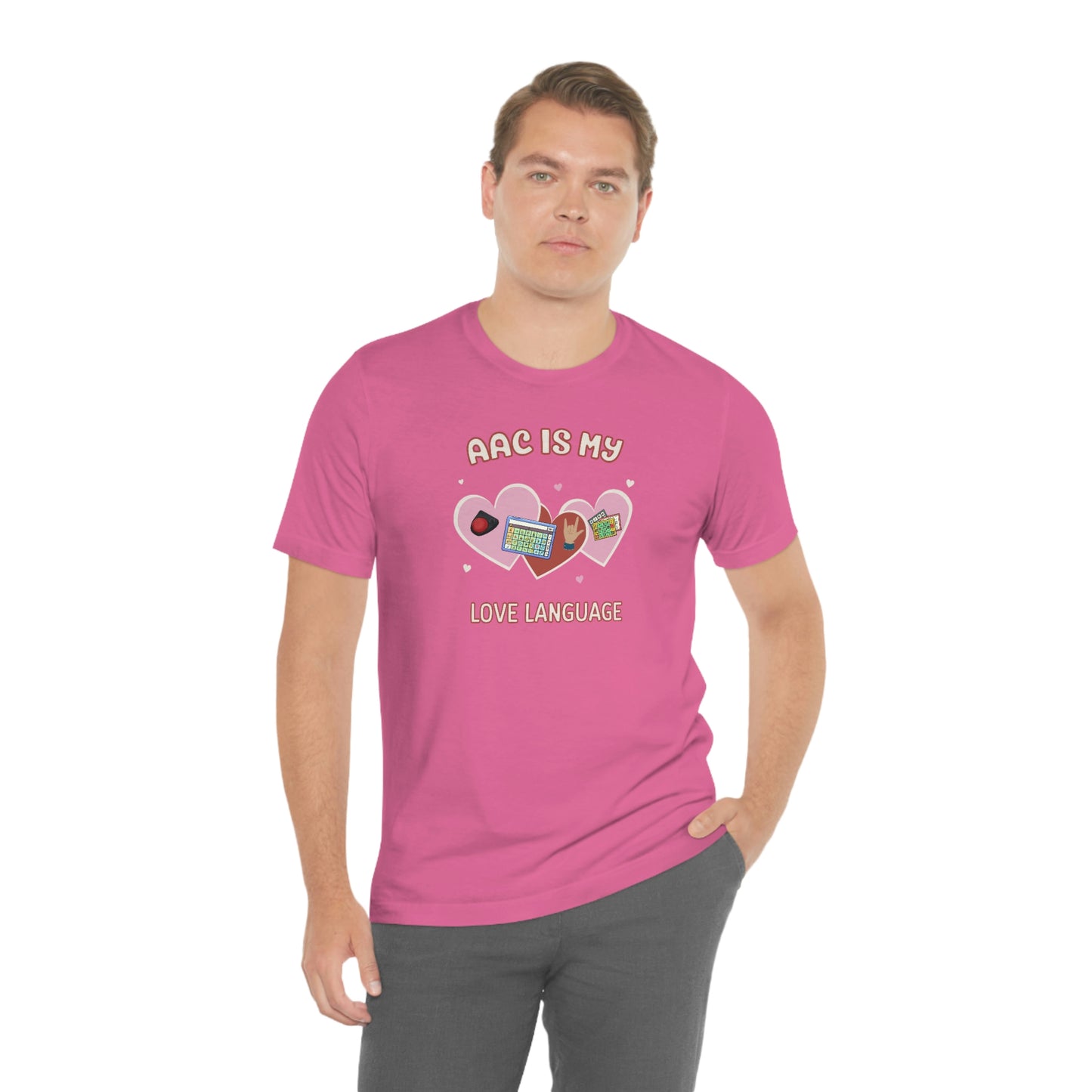 Valentine's Day AAC is My Love Language Tee Shirt for the SLP, SLPA, Educator, and Communication Champion