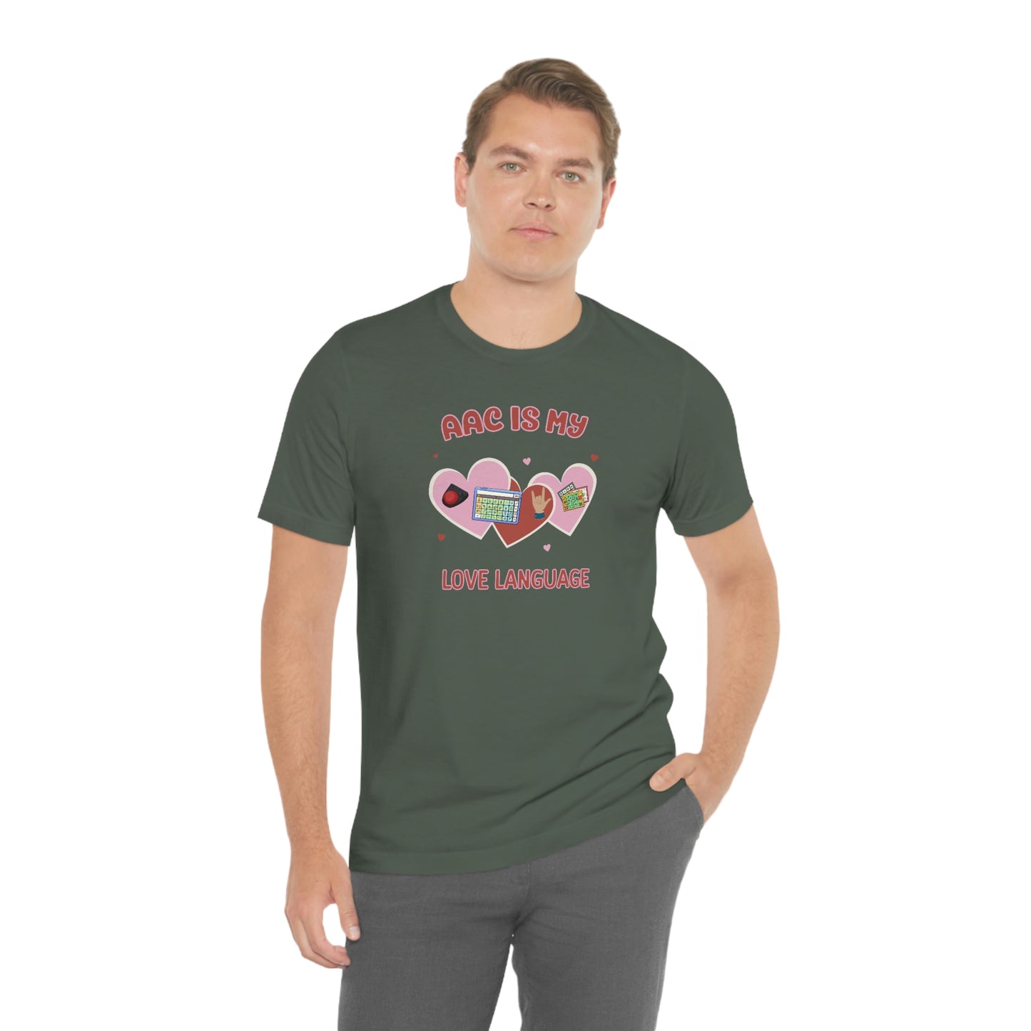 Valentine's Day AAC is My Love Language Tee Shirt for the SLP, SLPA, Educator, and Communication Champion