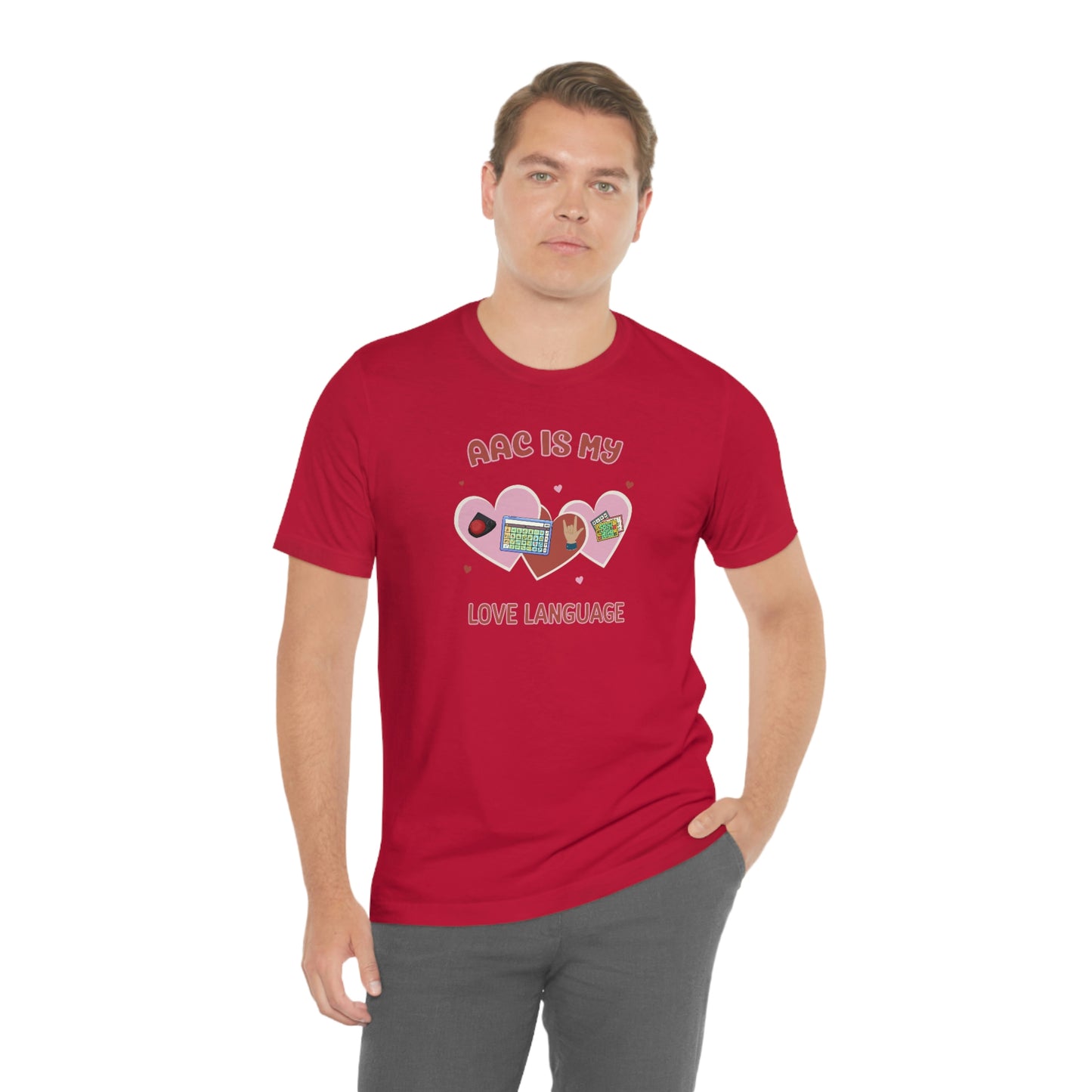 Valentine's Day AAC is My Love Language Tee Shirt for the SLP, SLPA, Educator, and Communication Champion