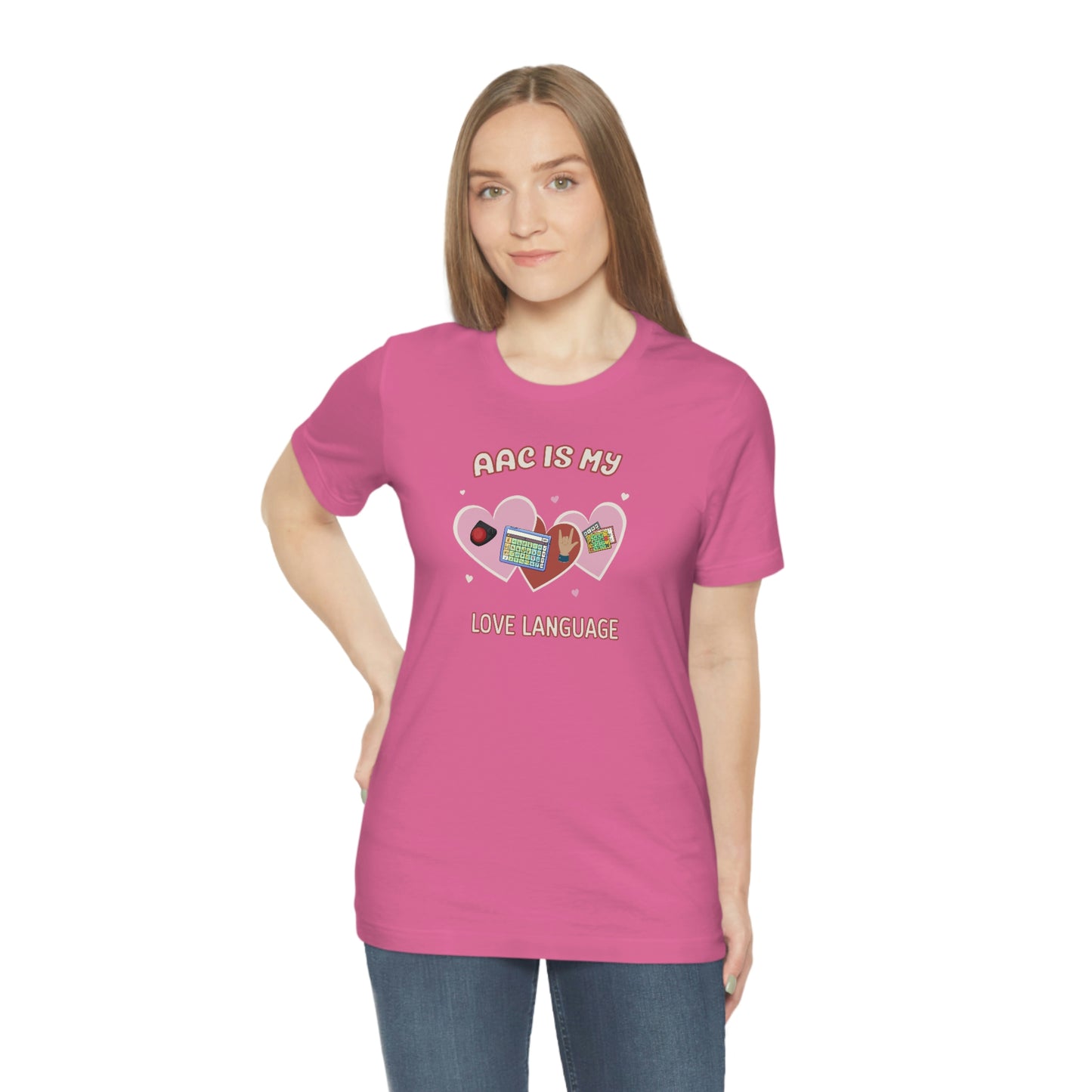 Valentine's Day AAC is My Love Language Tee Shirt for the SLP, SLPA, Educator, and Communication Champion