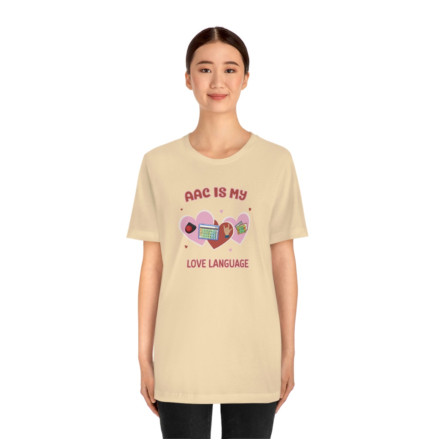 Valentine's Day AAC is My Love Language Tee Shirt for the SLP, SLPA, Educator, and Communication Champion