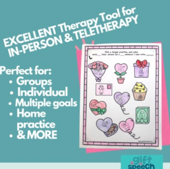 Valentine's Day Articulation NO PREP Later Developing Sounds Print and go