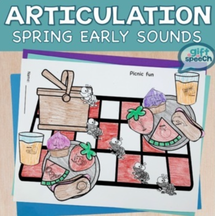 Spring Articulation NO PREP for Early Developing Sounds & Multisyllabic Words