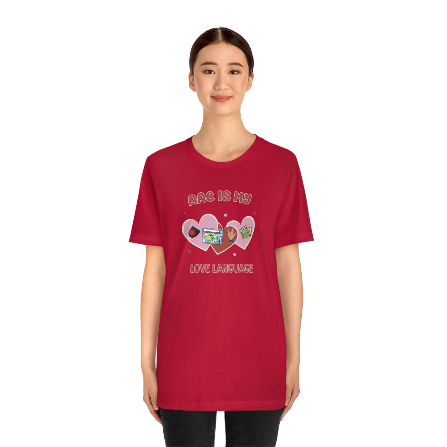 Valentine's Day AAC is My Love Language Tee Shirt for the SLP, SLPA, Educator, and Communication Champion