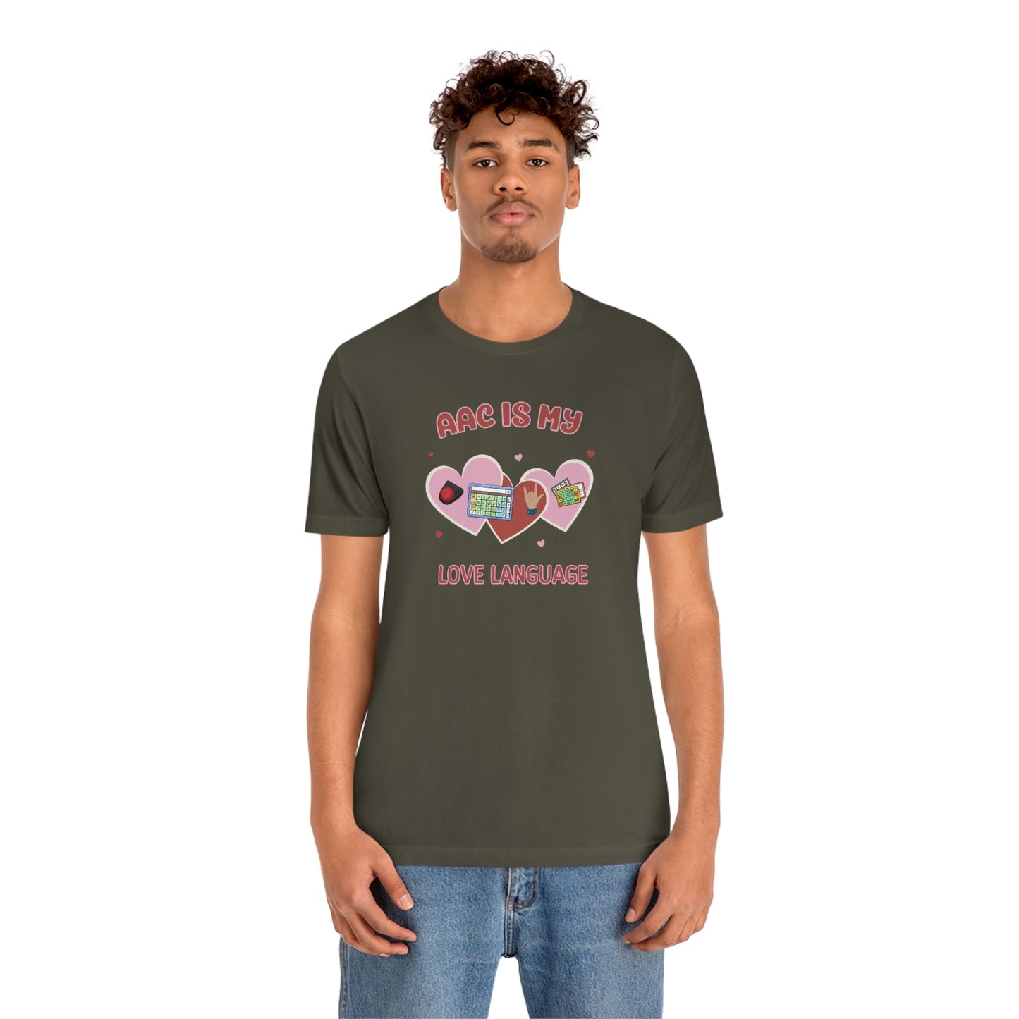 Valentine's Day AAC is My Love Language Tee Shirt for the SLP, SLPA, Educator, and Communication Champion