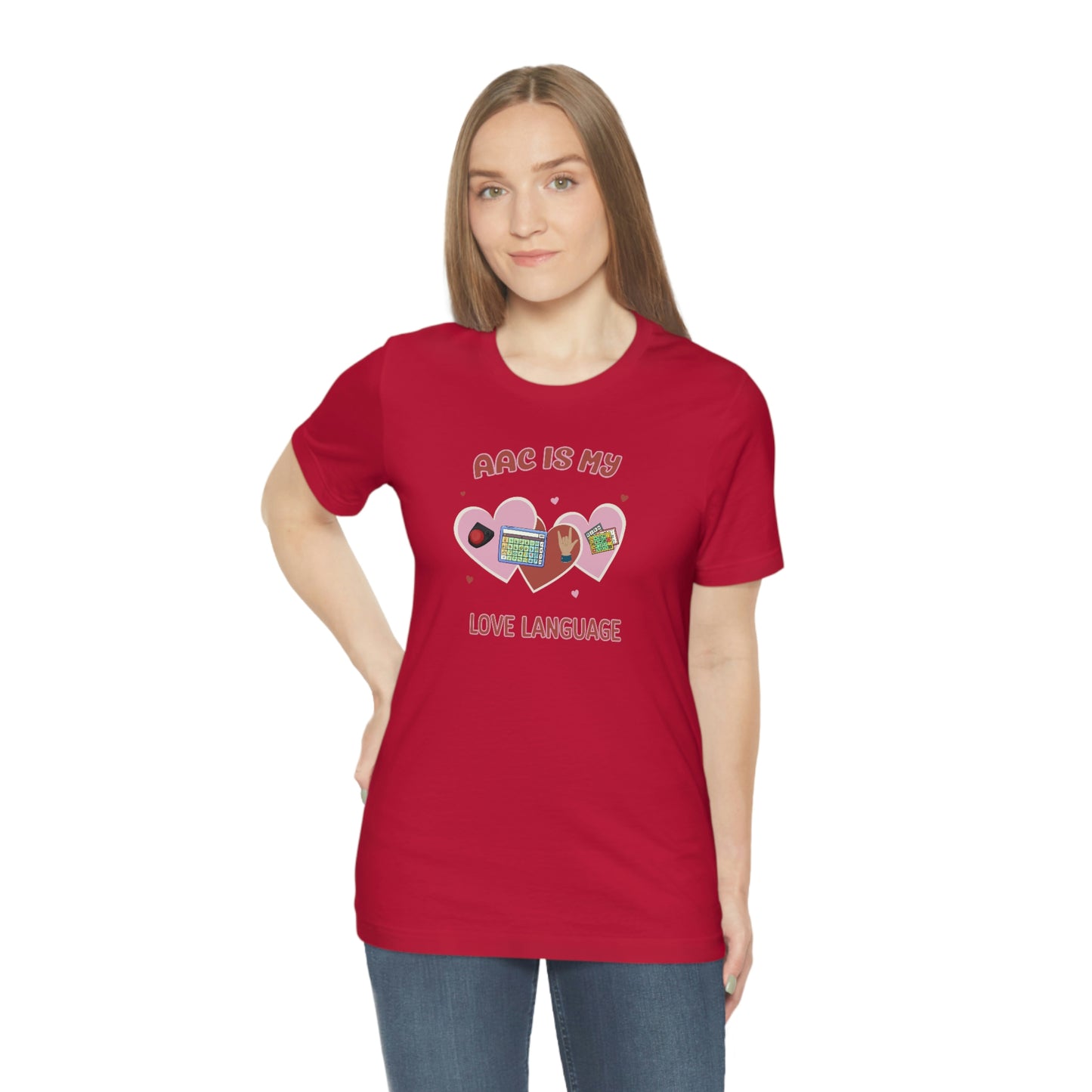 Valentine's Day AAC is My Love Language Tee Shirt for the SLP, SLPA, Educator, and Communication Champion