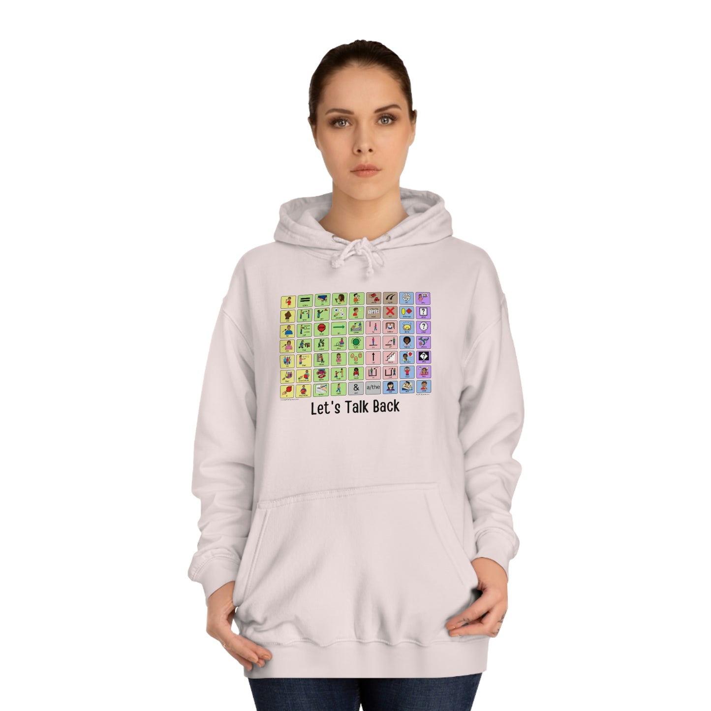 Talk Back with AAC a Unisex College Hoodie