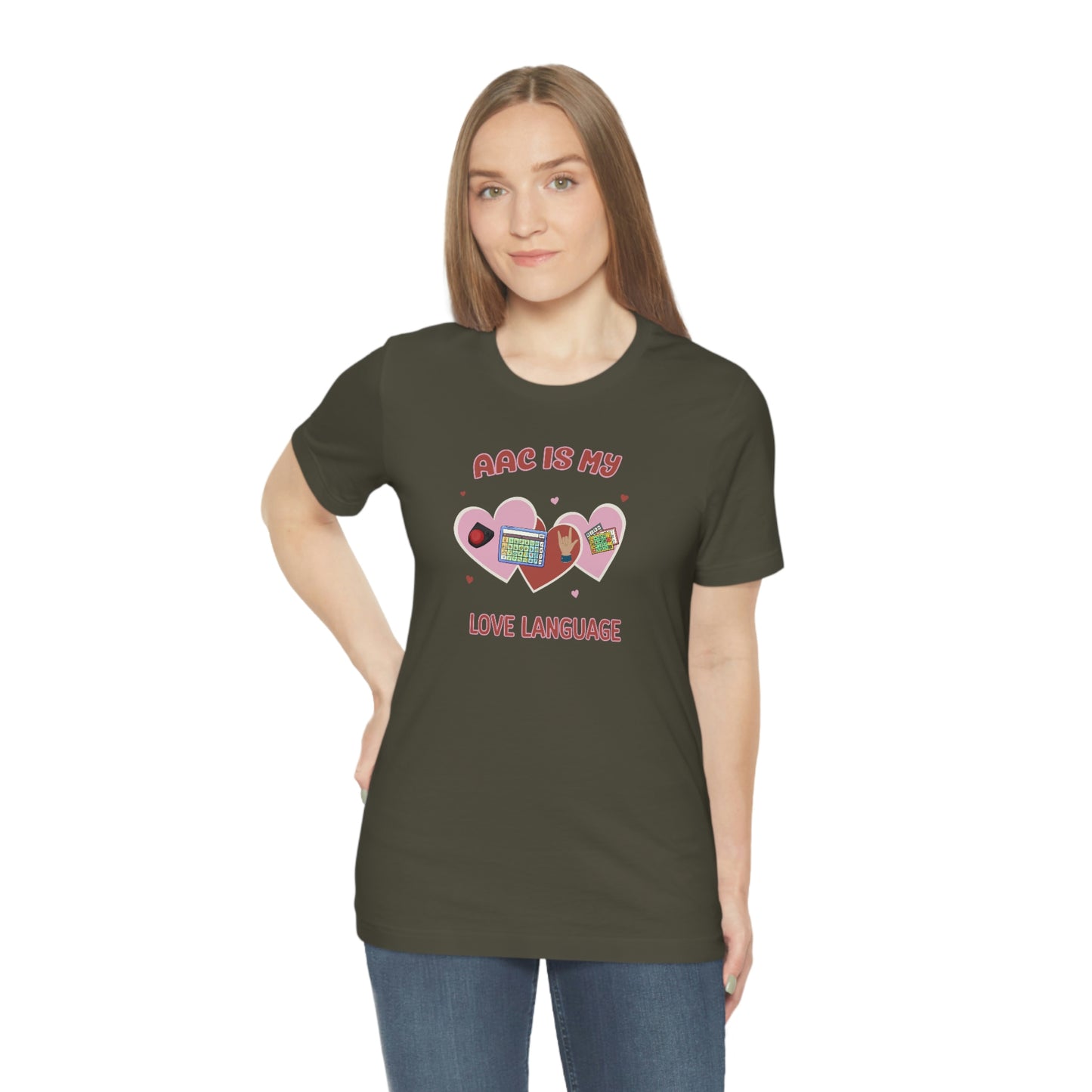 Valentine's Day AAC is My Love Language Tee Shirt for the SLP, SLPA, Educator, and Communication Champion