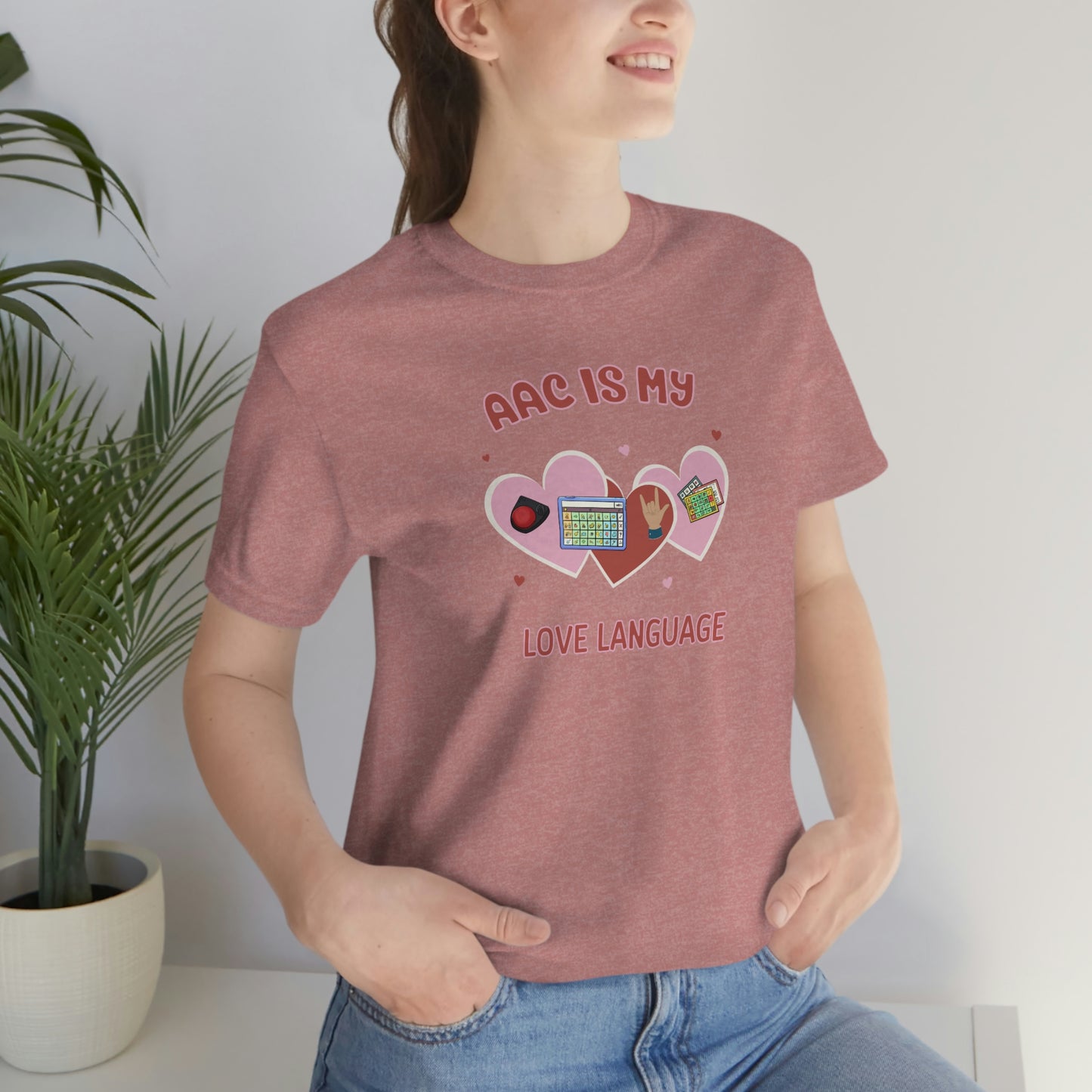 Valentine's Day AAC is My Love Language Tee Shirt for the SLP, SLPA, Educator, and Communication Champion
