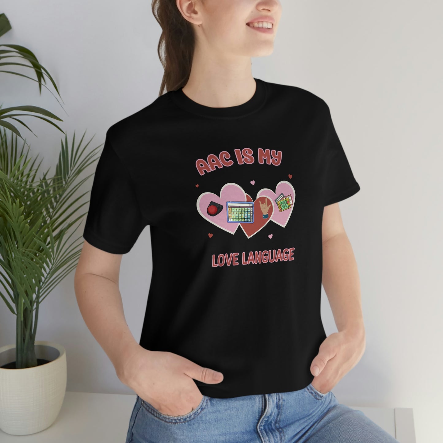 Valentine's Day AAC is My Love Language Tee Shirt for the SLP, SLPA, Educator, and Communication Champion