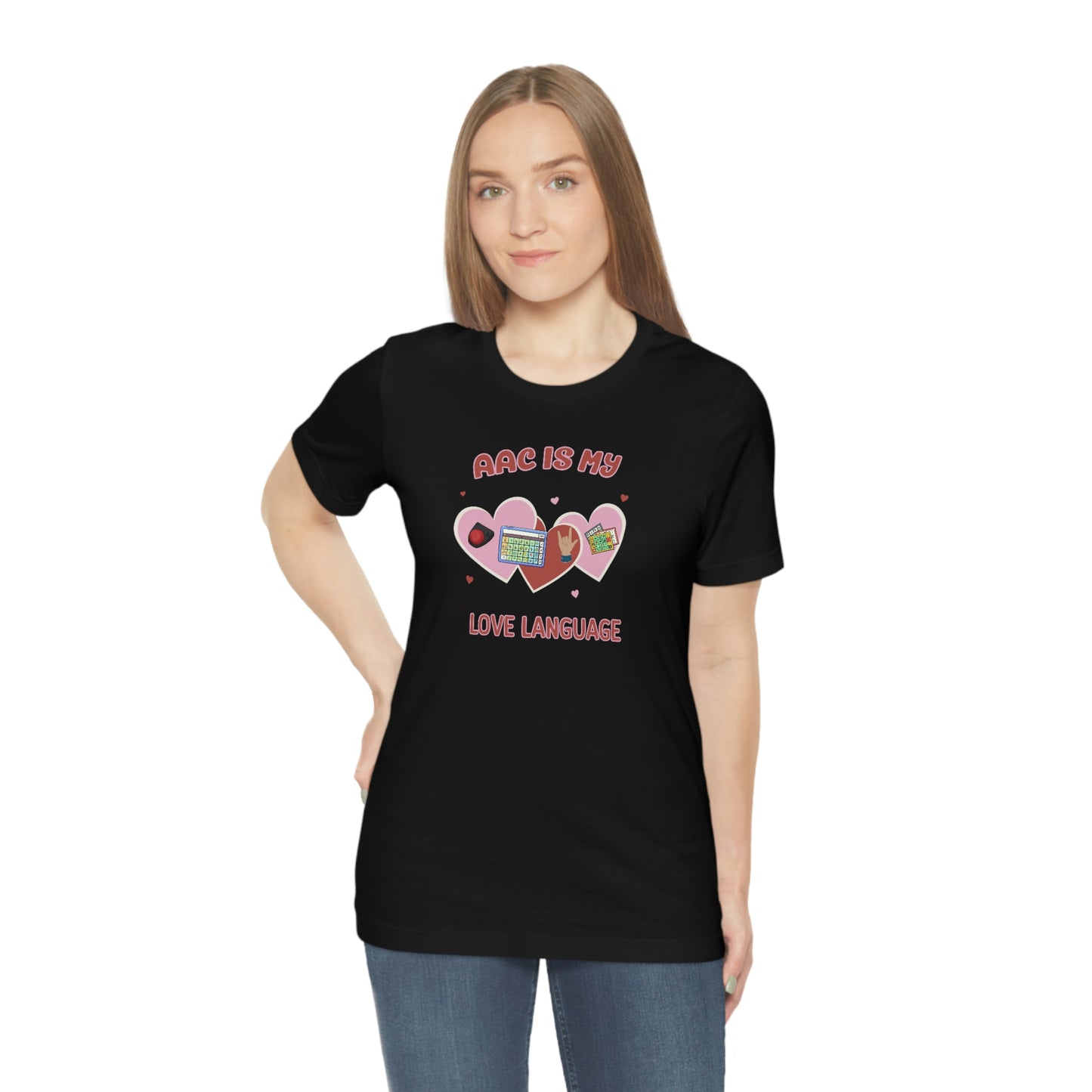 Valentine's Day AAC is My Love Language Tee Shirt for the SLP, SLPA, Educator, and Communication Champion