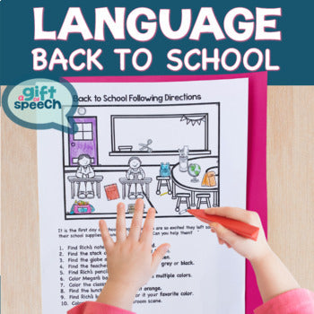 Back to School NO PREP Language Activities a Print and Go Speech Therapy Unit