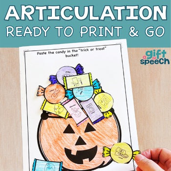 Halloween NO PREP Articulation for Early Developing Sounds & Multisyllabic Words