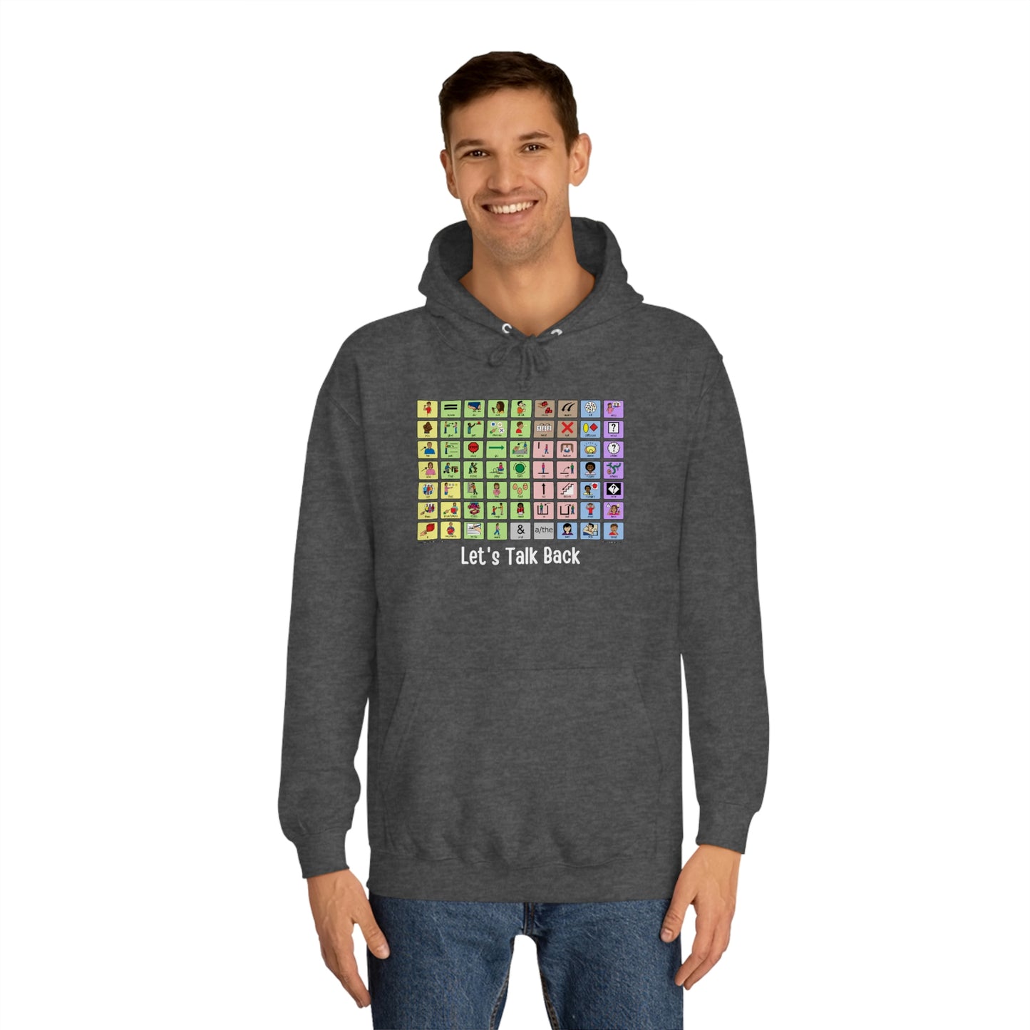 Talk Back with AAC a Unisex College Hoodie