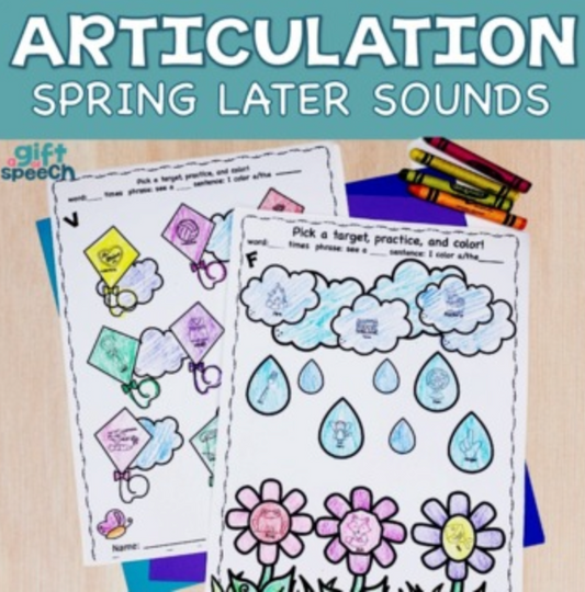 Spring Articulation NO PREP activities & printables for later developing sounds