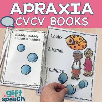 Apraxia & Articulation Books for CVCV words expanding utterances with CAS