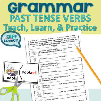 NO PREP Verbs Past Tense Regular and Irregular to Teach, Learn & Practice