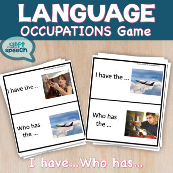 Occupations Language Game I have Who Has Speech Therapy Life Skills