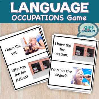 Occupations Language Game I have Who Has Speech Therapy Life Skills