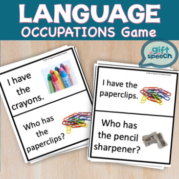 Occupations Language Game I have Who Has Speech Therapy Life Skills