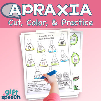 Apraxia NO PREP CVCV & Articulation Color, Cut, and Practice Printables