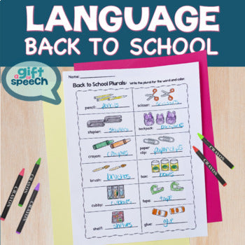 Back to School NO PREP Language Activities a Print and Go Speech Therapy Unit