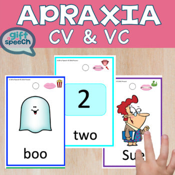 Apraxia CV and VC syllables flash cards for Speech Therapy Articulation