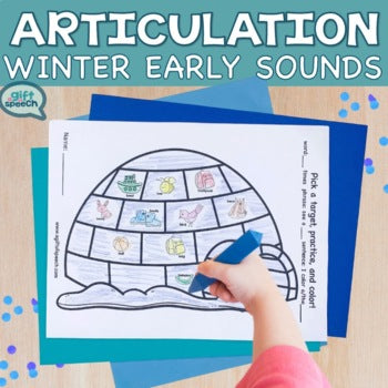 Winter Articulation Early Sounds Print and Go No PREP activities