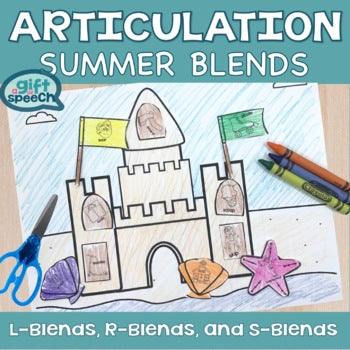 Summer NO PREP Articulation Blends for L, R, worksheets and crafts