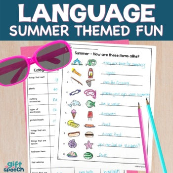 Summer NO PREP Language Activities for Multiple Skills and Levels Print and Go