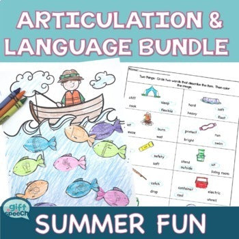 Summer NO PREP Speech and Language Bundle Print and Go Activities